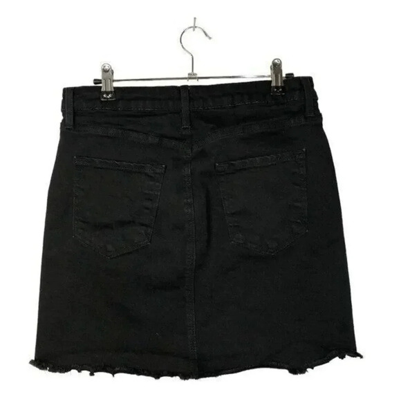 Just Black Denim Black Raw Hem Mini Skirt M - Picture 3 of 4